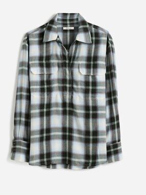 NWOT madewell Popover Shirt in Plaid